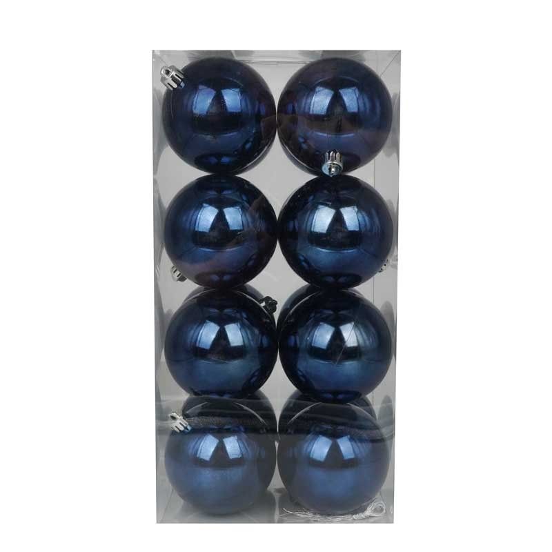 Palle di Natale in Plastica Lucide D.8 cm Confezione da 16 Pz