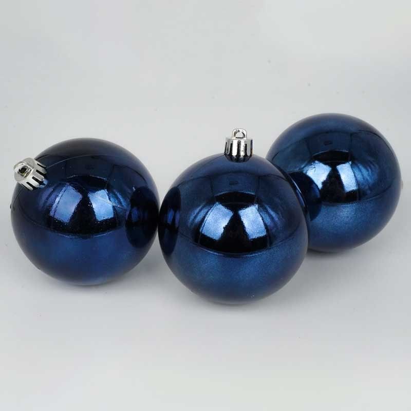 Palle di Natale in Plastica Lucide D.8 cm Confezione da 16 Pz