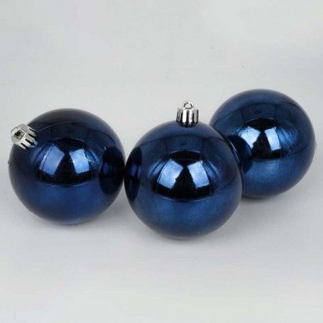 Palle di Natale in Plastica Lucide D.8 cm Confezione da 16 Pz