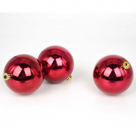 Palle di Natale in Plastica Lucide D.8 cm Confezione da 16 Pz