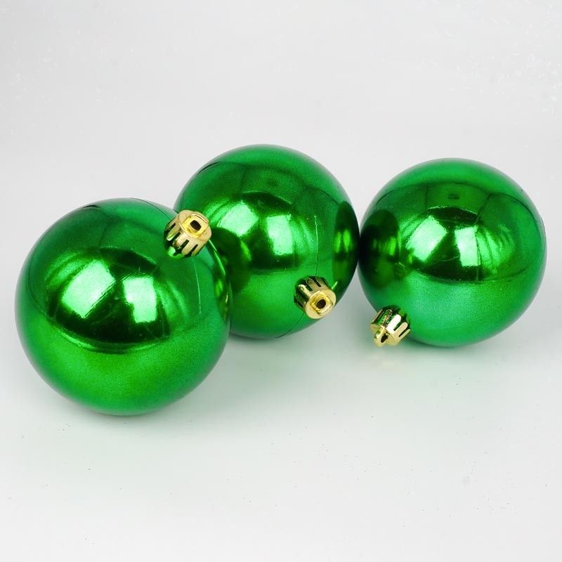 Palle di Natale in Plastica Lucide D.8 cm Confezione da 16 Pz