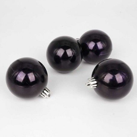 Palle di Natale in Plastica Lucide D.6 cm Confezione da 24 Pz