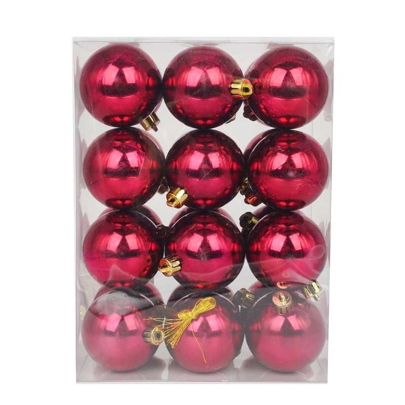 Palle di Natale in Plastica Lucide D.6 cm Confezione da 24 Pz