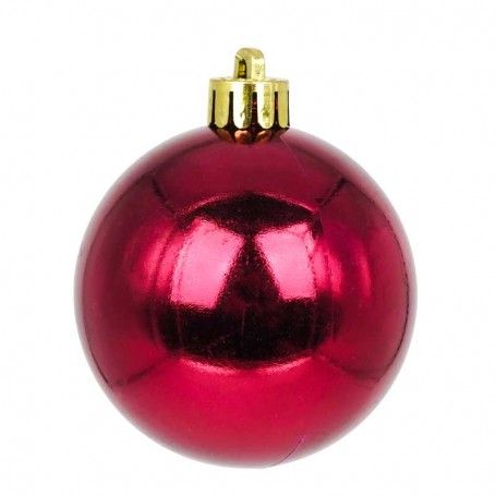 Palle di Natale in Plastica Lucide D.6 cm Confezione da 24 Pz
