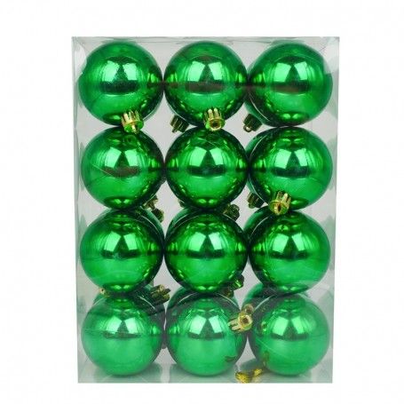 Palle di Natale in Plastica Lucide D.6 cm Confezione da 24 Pz