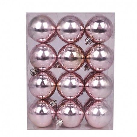 Palle di Natale in Plastica Lucide D.6 cm Confezione da 24 Pz