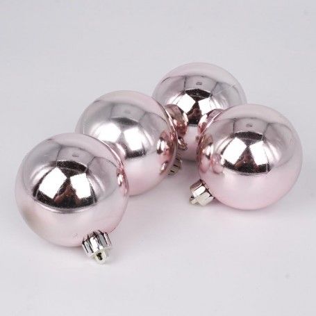 Palle di Natale in Plastica Lucide D.6 cm Confezione da 24 Pz