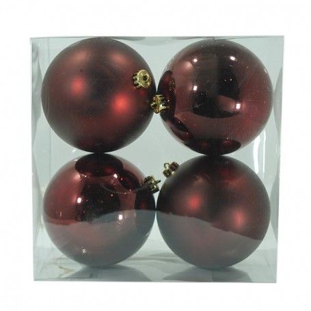 Palle di Natale in Plastica Lucide e Opache D.15 cm Conf. da 4 Pz