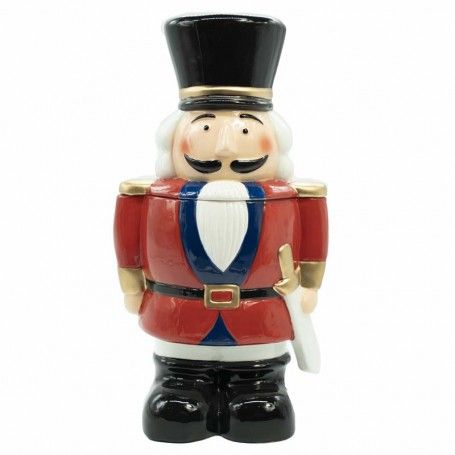 Schiaccianoci Portabiscotti Natalizio in Ceramica H.32 cm