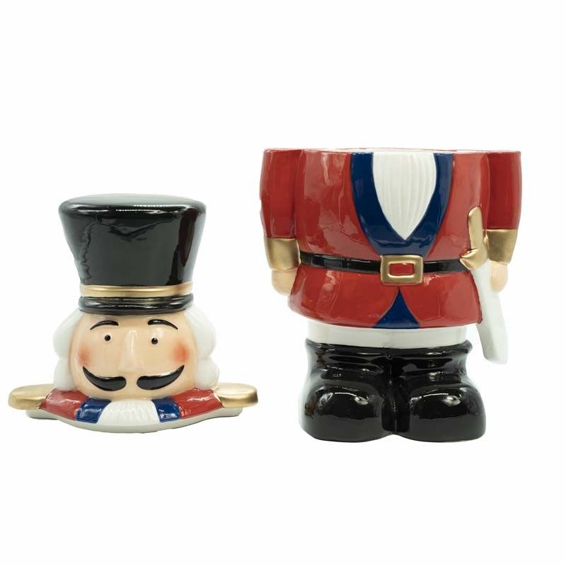 Schiaccianoci Portabiscotti Natalizio in Ceramica H.32 cm