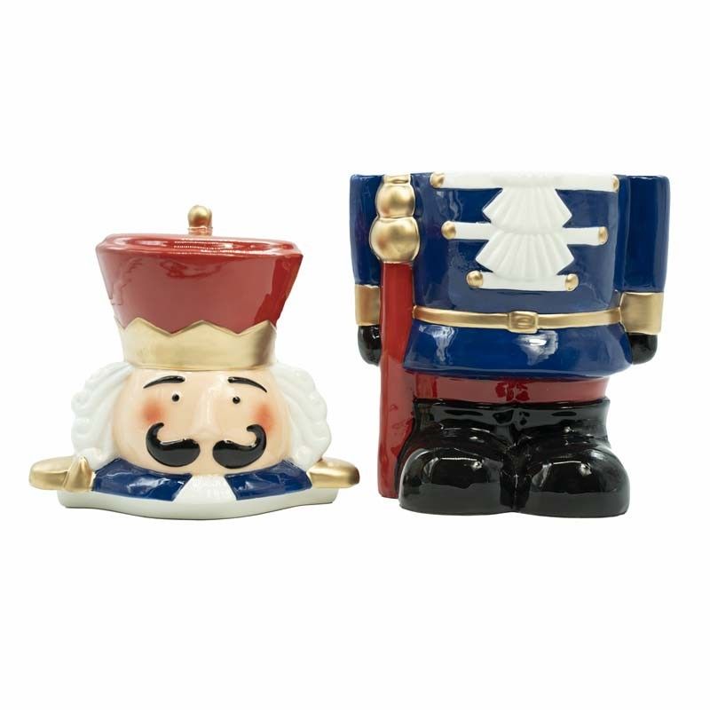 Schiaccianoci Portabiscotti Natalizio in Ceramica H.32 cm