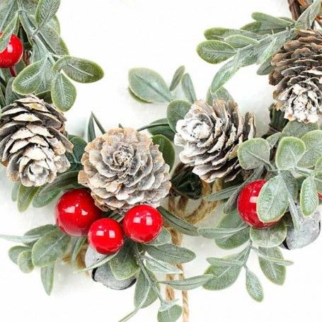 Girocandela Natalizio con Pigne e Bacche D.9 cm Girocandela Natalizio con Pigne e Bacche D.9 cm