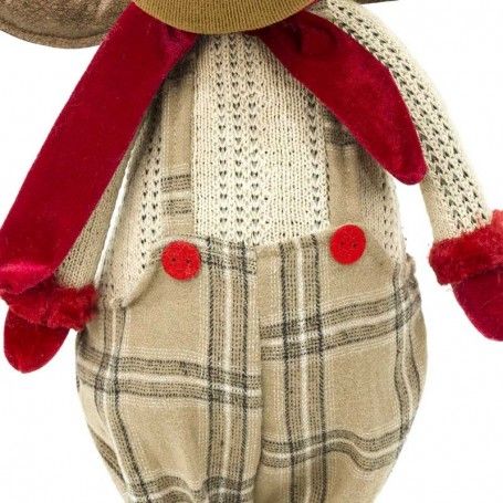 Renna Natalizia in Piedi con Gonna Beige a Quadri H.70 cm Renna Natalizia in Piedi con Gonna Beige a Quadri H.70 cm