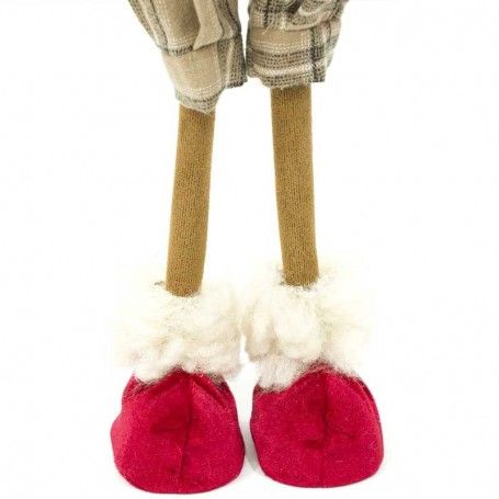Renna Natalizia in Piedi con Gonna Beige a Quadri H.70 cm Renna Natalizia in Piedi con Gonna Beige a Quadri H.70 cm