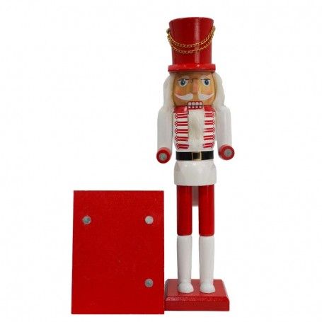 Schiaccianoci Portafoto Natalizio in Legno con Cornice H.38 cm Schiaccianoci Portafoto Natalizio in Legno con Cornice H.38 cm