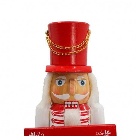 Schiaccianoci Portafoto Natalizio in Legno con Cornice H.38 cm Schiaccianoci Portafoto Natalizio in Legno con Cornice H.38 cm