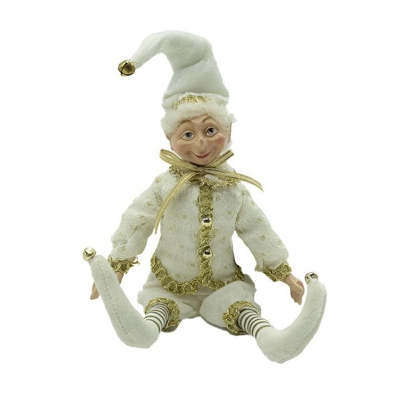 Elfo Natalizio con Abito Avorio e Oro