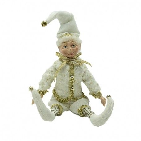 Elfo Natalizio con Abito Avorio e Oro
