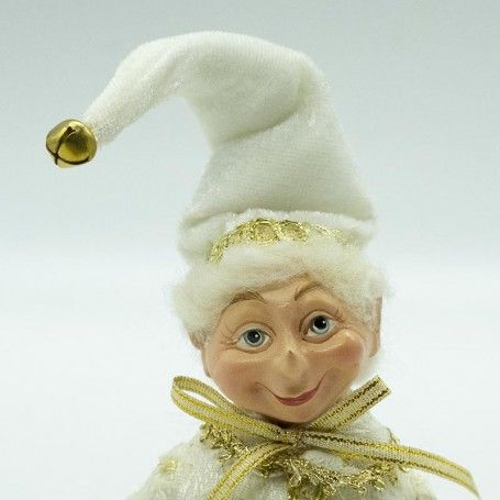 Elfo Natalizio con Abito Avorio e Oro