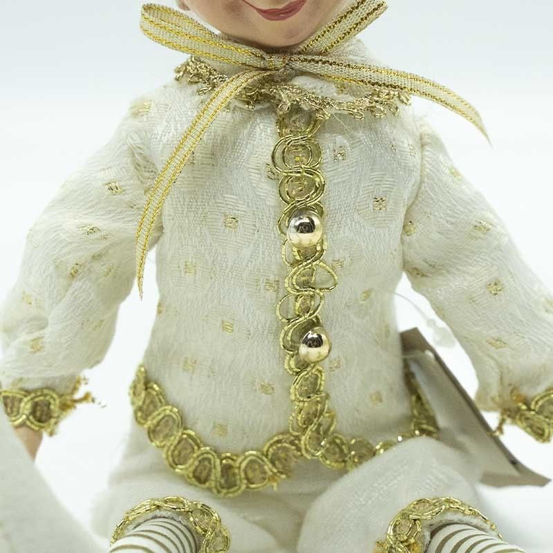 Elfo Natalizio con Abito Avorio e Oro