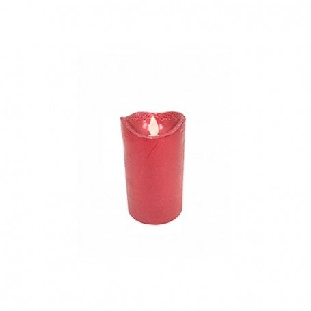Candela Liscia con Led Rossa
