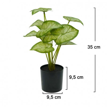 Pianta Calathea Artificiale con Vaso Grigio