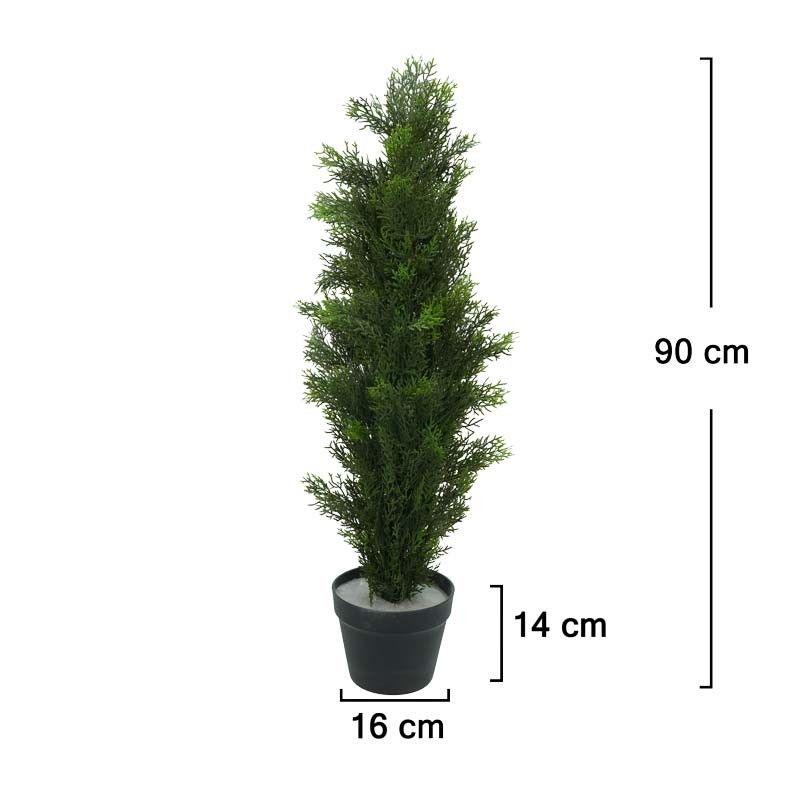 Pianta Cipresso Artificiale con Vaso Nero