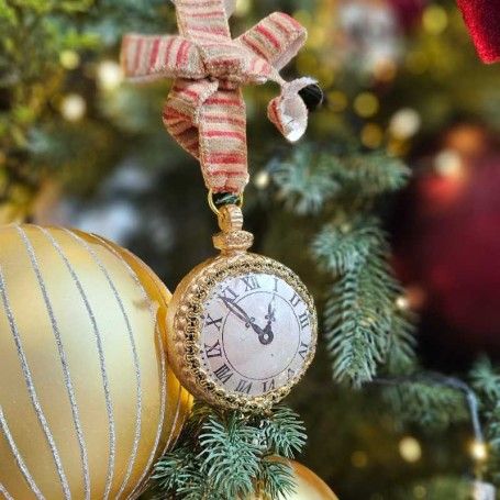 Orologio Natalizio con Nastro da Appendere D.7 cm 3 Modelli