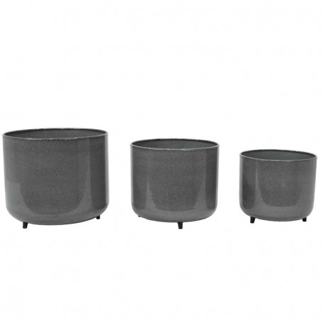 Vasi in Metallo Grigio Effetto Pietra Lucidi Vasi in Metallo Grigio Effetto Pietra Lucidi