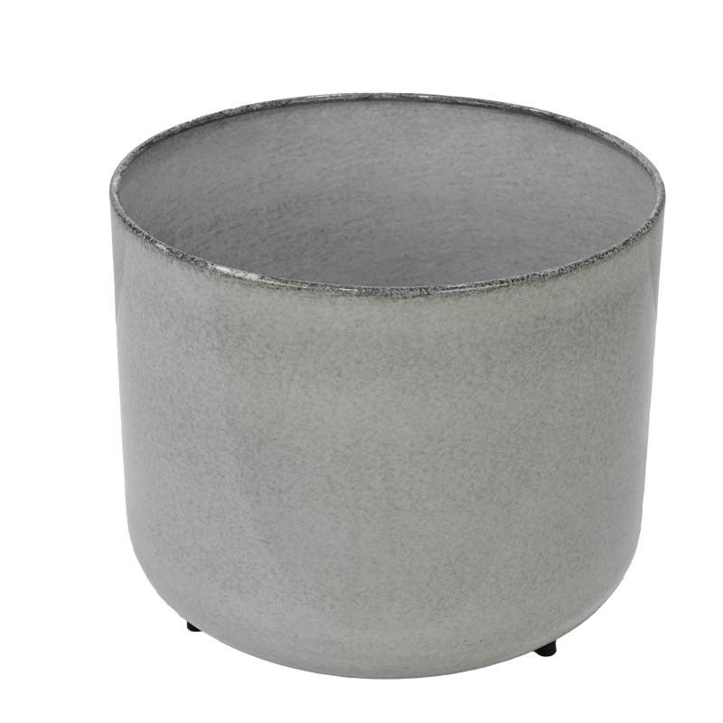 Vasi in Metallo Bianco Effetto Pietra Lucidi