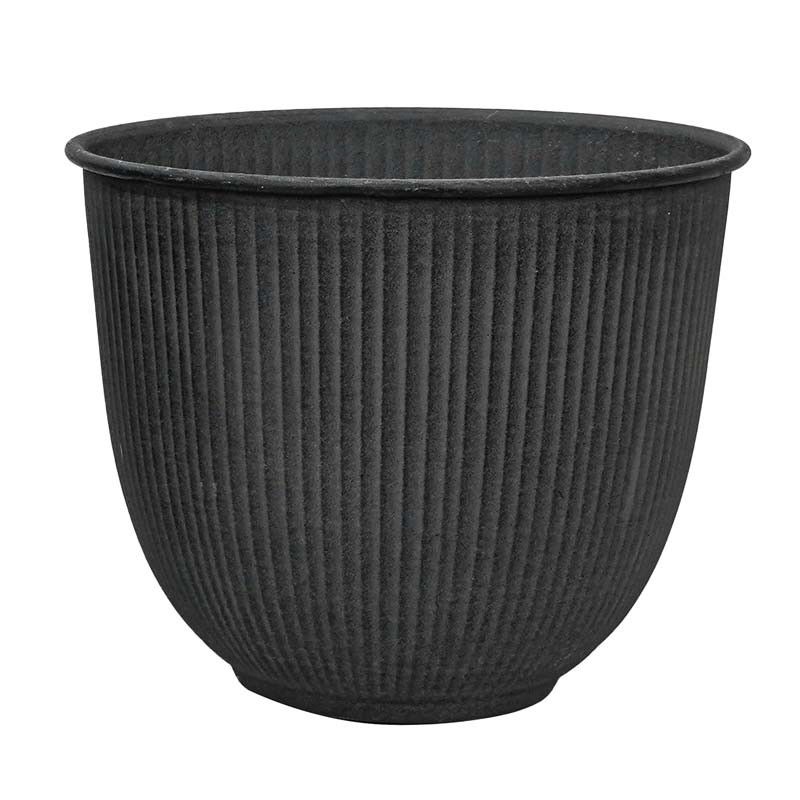 Vasi in Metallo Grigio Scuro Effetto Pietra