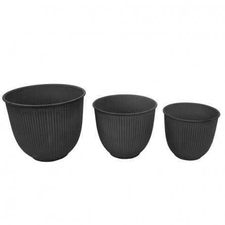 Vasi in Metallo Grigio Scuro Effetto Pietra Vasi in Metallo Grigio Scuro Effetto Pietra