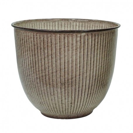 Vasi in Metallo Beige Effetto Pietra