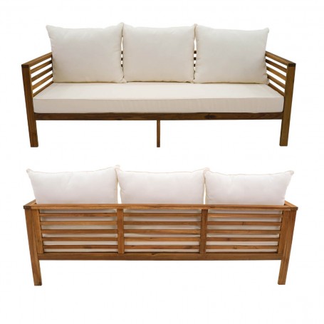 Set Divano da Giardino in Legno di Acacia, 5/6 Persone - Vietri Set Divano da Giardino in Legno di Acacia, 5/6 Persone - Vietri