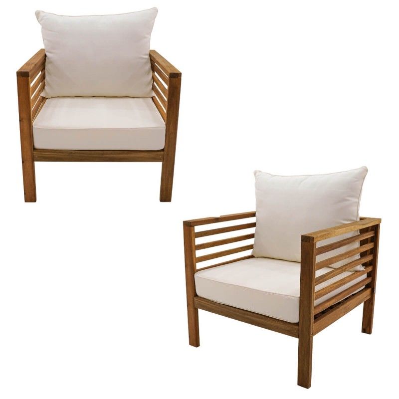 Set Divano da Giardino in Legno di Acacia, 5/6 Persone - Vietri