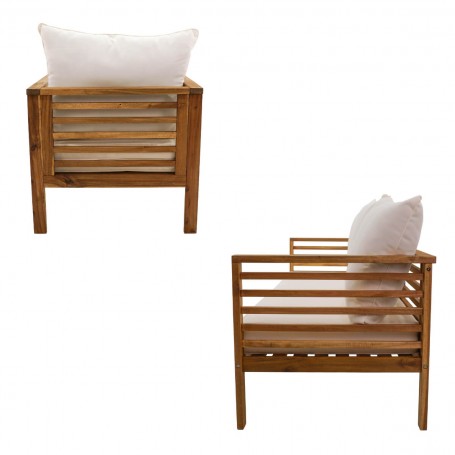 Set Divano da Giardino in Legno di Acacia, 5/6 Persone - Vietri Set Divano da Giardino in Legno di Acacia, 5/6 Persone - Vietri