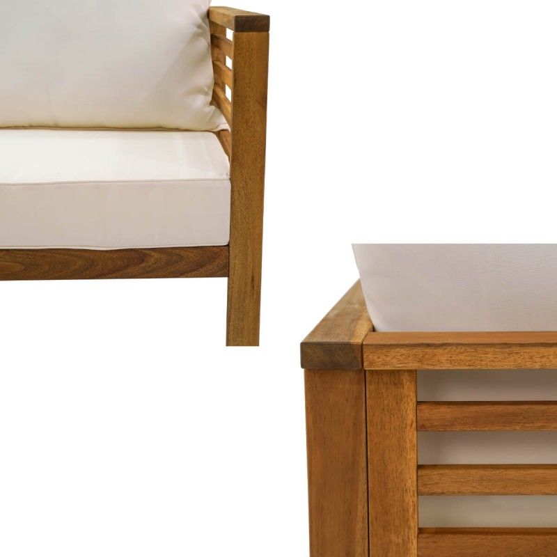 Set Divano da Giardino in Legno di Acacia, 5/6 Persone - Vietri