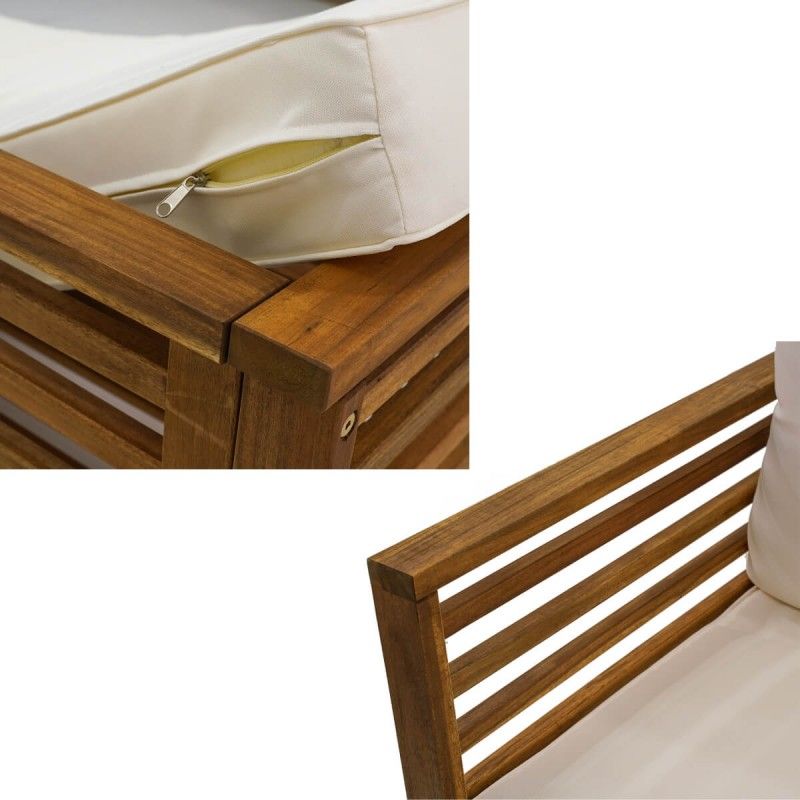 Set Divano da Giardino in Legno di Acacia, 5/6 Persone - Vietri