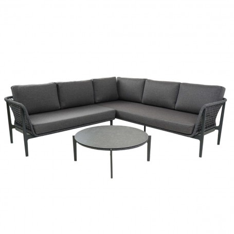 Set Divano Angolare da Giardino in Alluminio e Corda, 5/6 Persone - Bristol Set Divano Angolare da Giardino in Alluminio e Corda, 5/6 Persone - Bristol