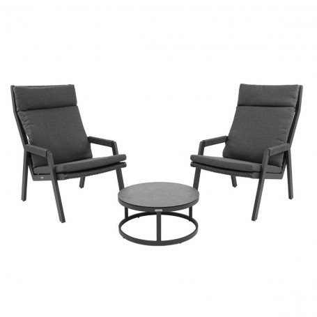 Salottino da Giardino in Alluminio Antracite - Leeds Salottino da Giardino in Alluminio Antracite - Leeds