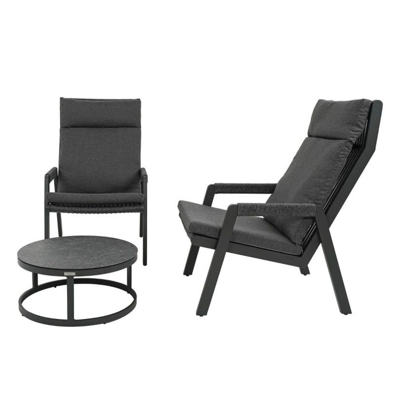 Salottino da Giardino in Alluminio Antracite - Leeds