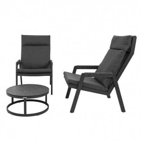 Salottino da Giardino in Alluminio Antracite - Leeds Salottino da Giardino in Alluminio Antracite - Leeds