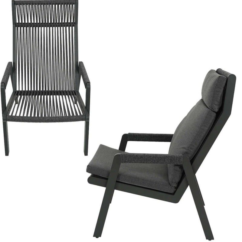 Salottino da Giardino in Alluminio Antracite - Leeds