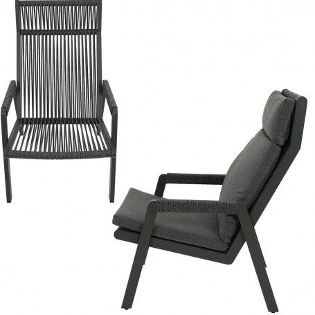 Salottino da Giardino in Alluminio Antracite - Leeds Salottino da Giardino in Alluminio Antracite - Leeds