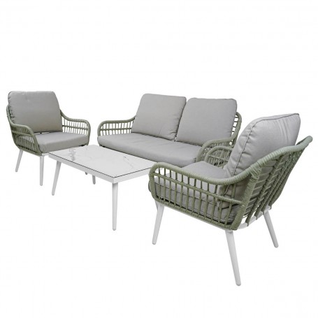 Set Divano da Giardino in Alluminio e Corda, 4/5 Persone - Norwich Set Divano da Giardino in Alluminio e Corda, 4/5 Persone - Norwich
