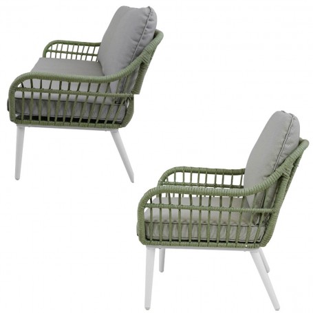 Set Divano da Giardino in Alluminio e Corda, 4/5 Persone - Norwich Set Divano da Giardino in Alluminio e Corda, 4/5 Persone - Norwich