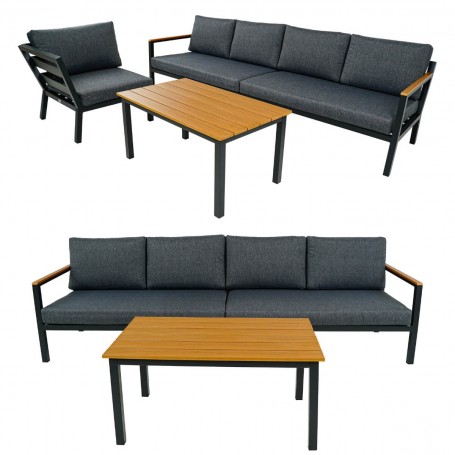 Set Divano Angolare da Giardino in Alluminio, 5/6 Persone - York Set Divano Angolare da Giardino in Alluminio, 5/6 Persone - York