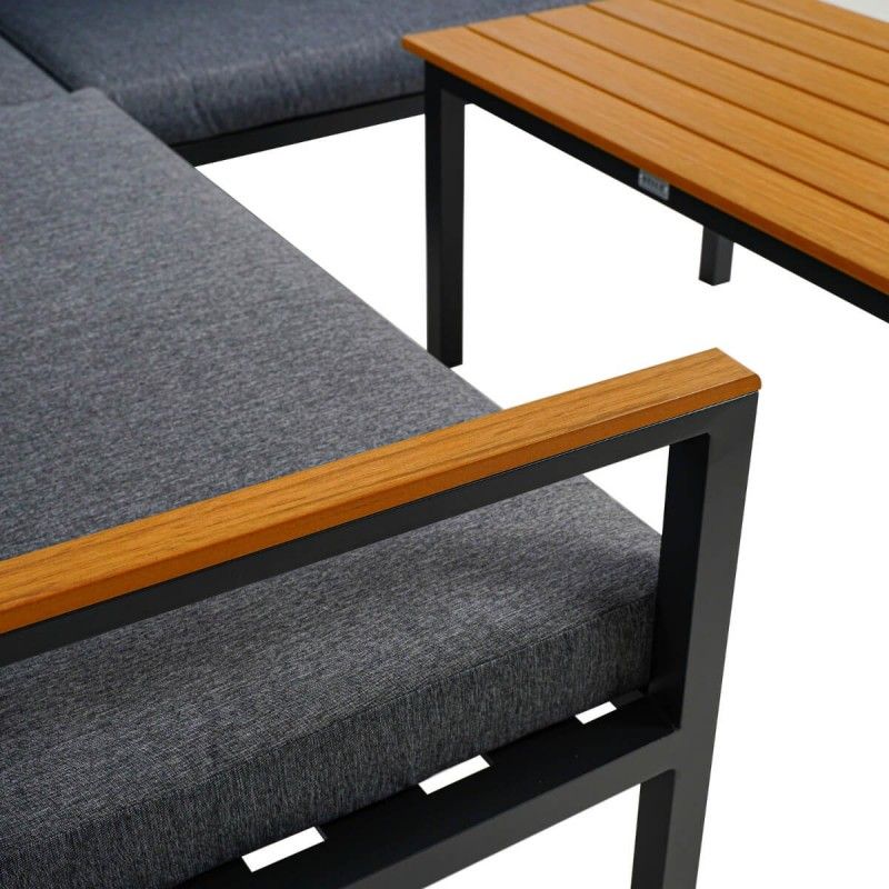 Set Divano Angolare da Giardino in Alluminio, 5/6 Persone - York