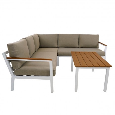 Set Divano Angolare da Giardino in Alluminio, 5/6 Persone - York Set Divano Angolare da Giardino in Alluminio, 5/6 Persone - York