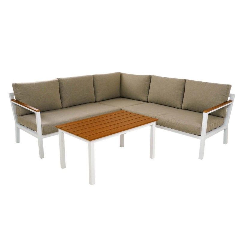 Set Divano Angolare da Giardino in Alluminio, 5/6 Persone - York